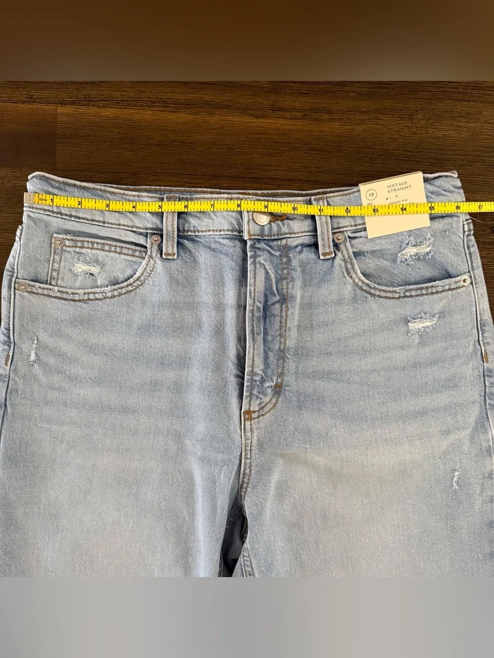 Universal Thread Women’s Highest-Rise Vintage Straight Light Wash Jeans 12 NWT - Picture 6 of 11